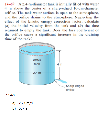  PART B IS REALLY IMPORTANT14-69 A 2.4-m-diameter tank is initially filled
