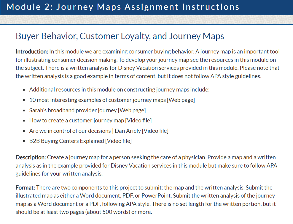 Assignment Hide Assignment Information Instructions Submit your Journey Maps Assignment here. Follow