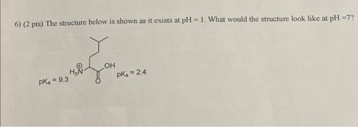  6) (2 pts) The structure below is shown as it exists