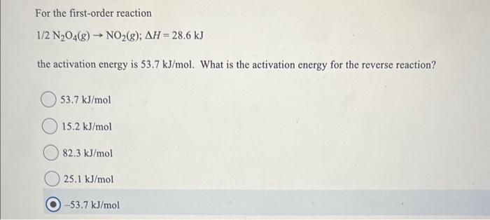 what is the correct answer and with work please For the first-order