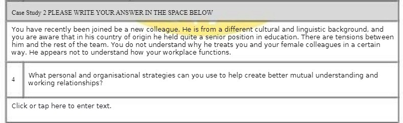  Case Study 2 PLEASE WRITE YOUR ANSWER IN THE SPACE BELOW