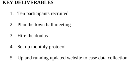 come with offering 10 African American pregnant women free doula services for