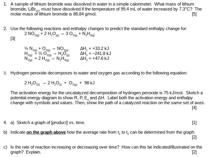 #1please only 1. A sample of lithium bromide was dissolved in water