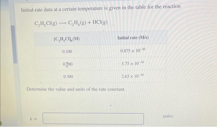  can you answer this? Initial-rate data at a certain temperature is