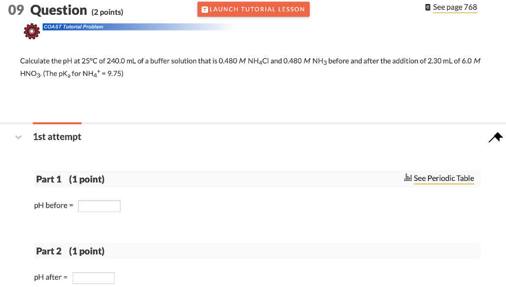  09 Question (2 points) T LAUNCH TUTORIAL LESSON @ See page
