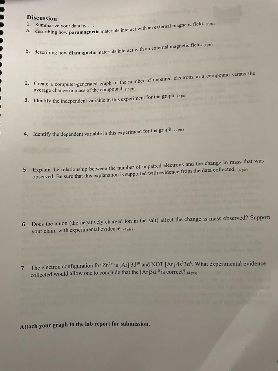 ... a. describing how paramagnetic materials interact with an external magnetic field.