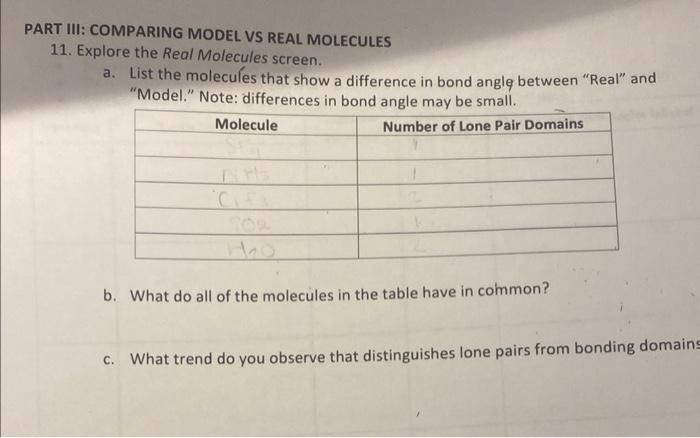  PART III: COMPARING MODEL VS REAL MOLECULES 11. Explore the Real