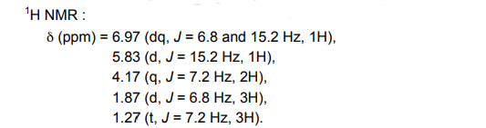 C&H1002 IR: 100 THESRETTANCE2 D 'H NMR: 8 (ppm) = 6.97 (dq,