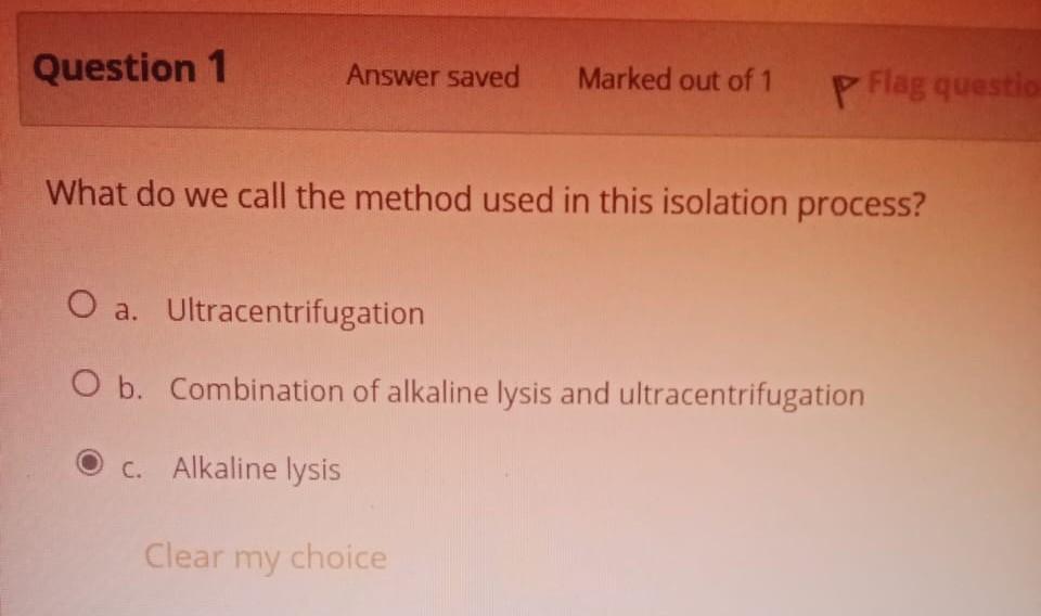  What do we call the method used in this isolation process?