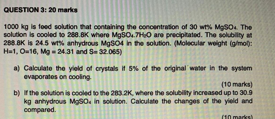 Separation process. Urgent. please help me with full handwritting solution. Please