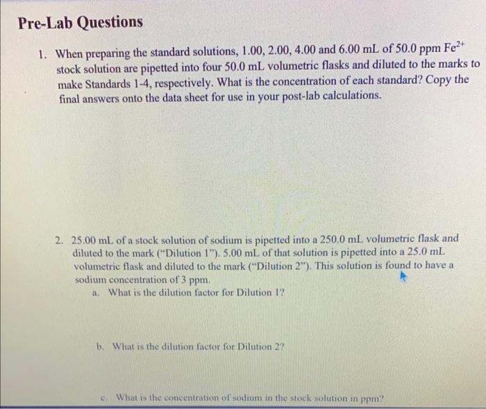  1. When preparing the standard solutions, 1.00,2.00, 4.00 and 6.00mL of