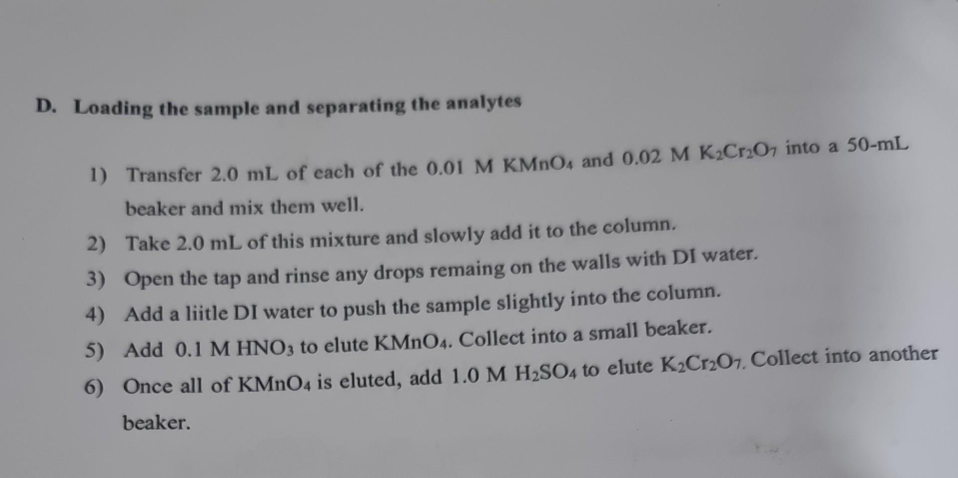 next from the column? (b) Explain why these two analytes were eluted