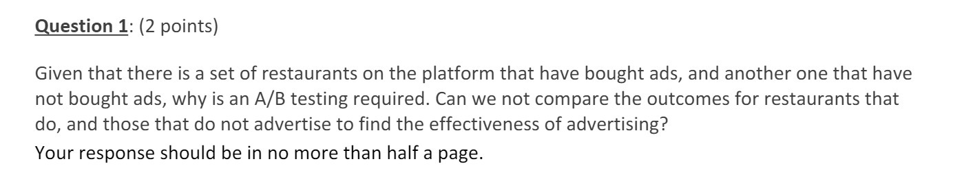 Question 1: (2 points) Given that there is a set of