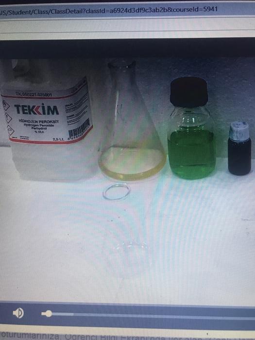 peroxide by catalysis Hydrogen peroxide 50% of the liquid detergent as a