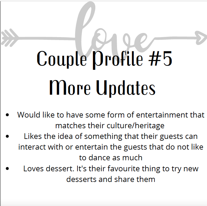 the Wedding PlannerPart 2 : choose one special item, idea, trend, or