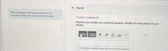 please help me to answer this question Write a balanced chemical equation