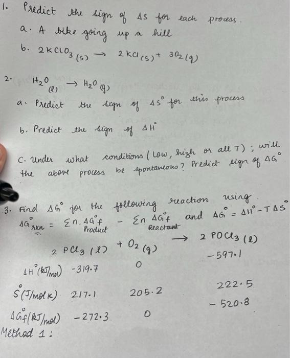  1. process Predict the sign of As for each a. A