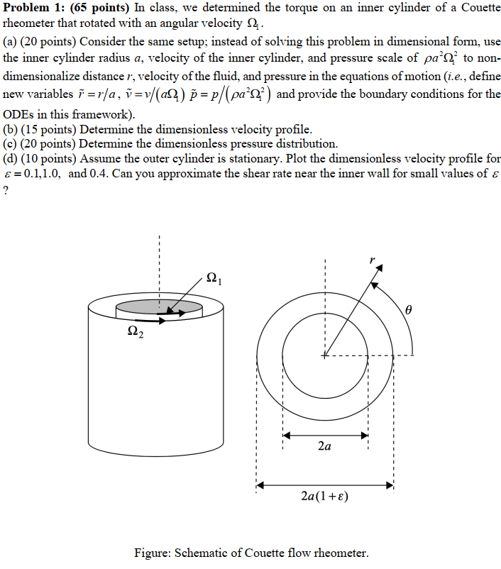 Problem 1: (65 points) In class, we determined the torque on