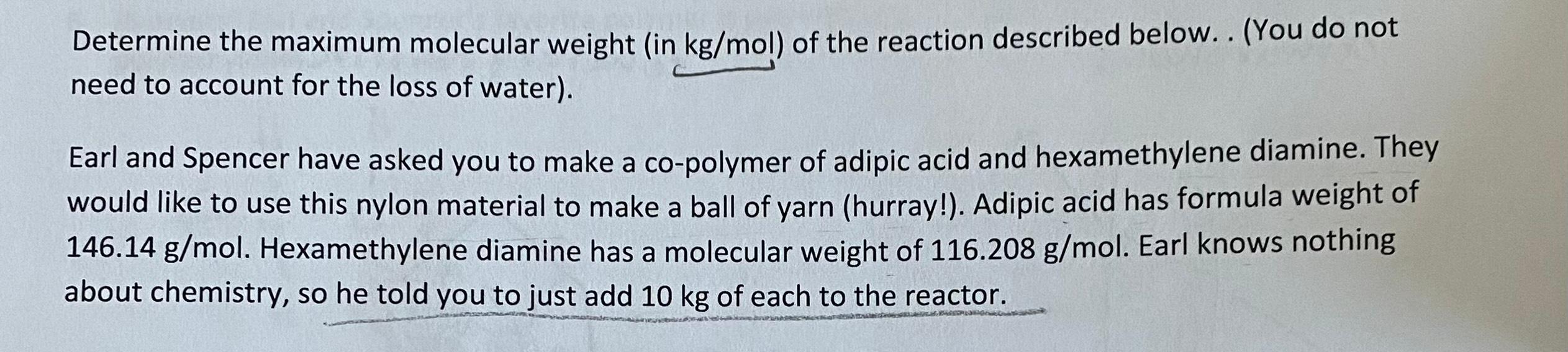 This is from an Advanced Polymers (Advanced Materials) course. I would greatly
