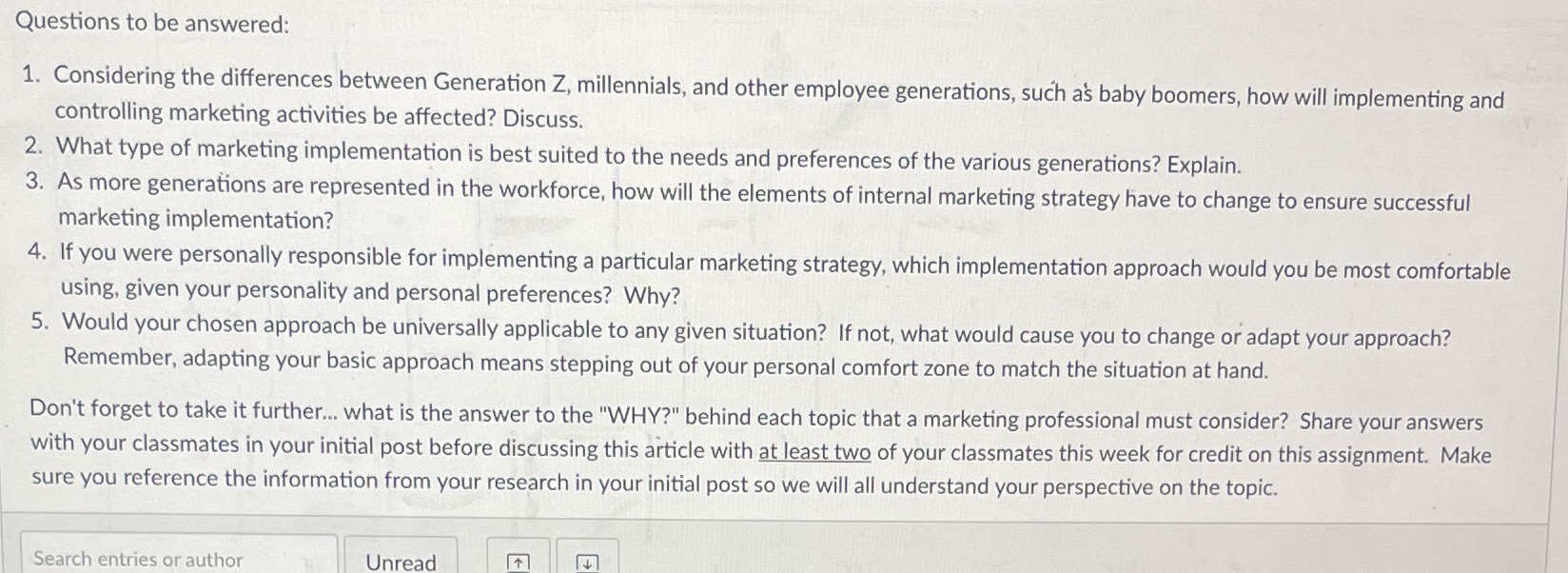  Questions to be answered: 1. Considering the differences between Generation Z,