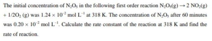 I need the answer as soon as possible The initial concentration of