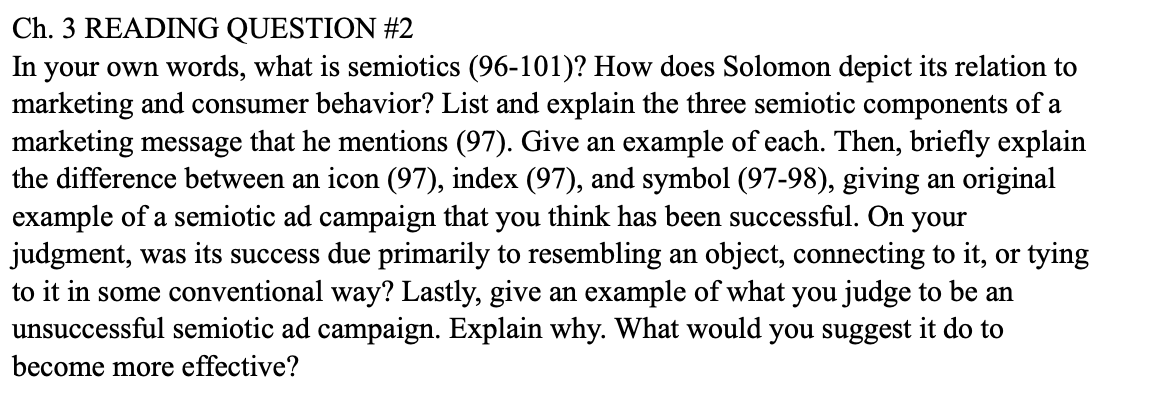 Ch. 3 READING QUESTION #2 In your own words, what is