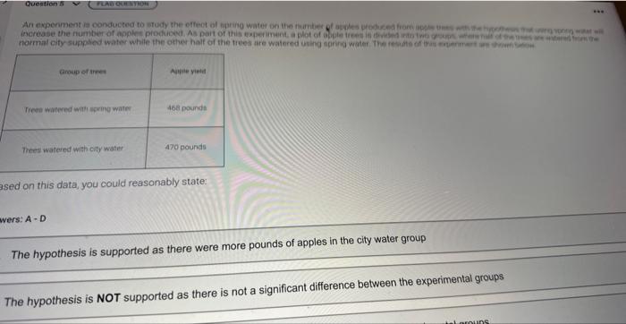  Ised on this data, you could reasonably state: wers: AD The