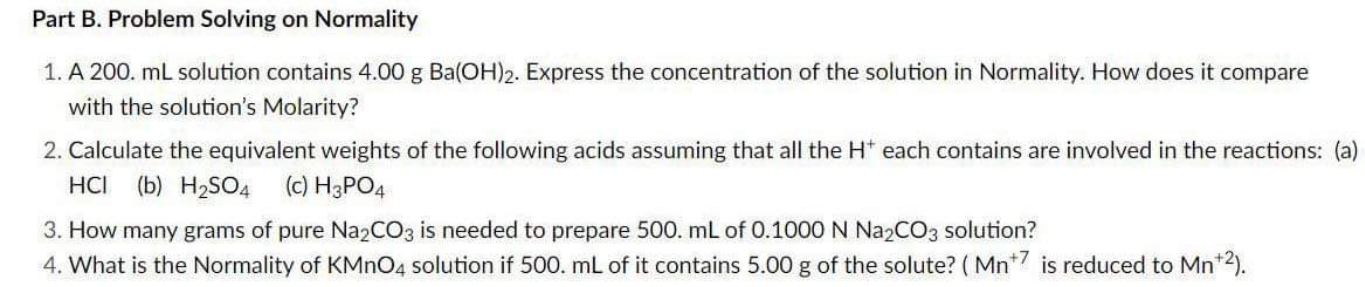  ANSWER ALL WITH COMPLETE SOLUTION, THANKS! 1. A 200. mL solution