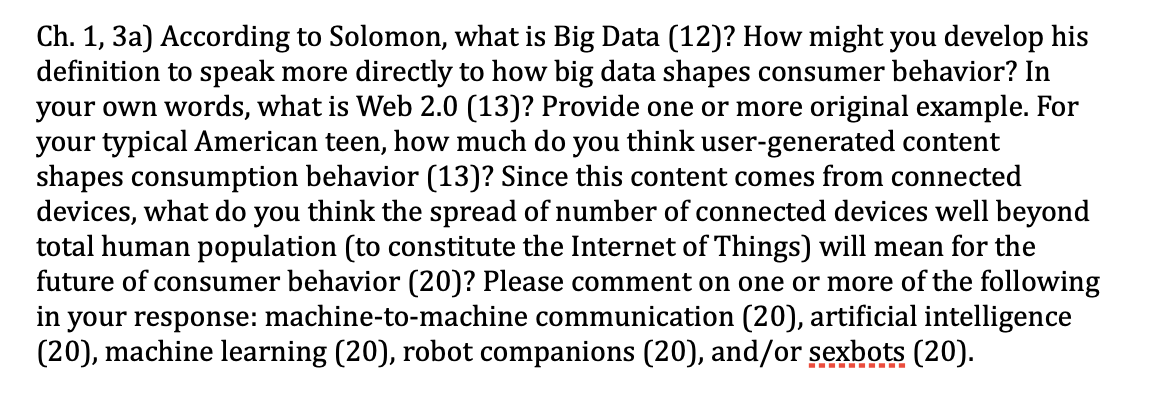  Ch. 1, 3a] According to Solomon, what is Big Data [12]?