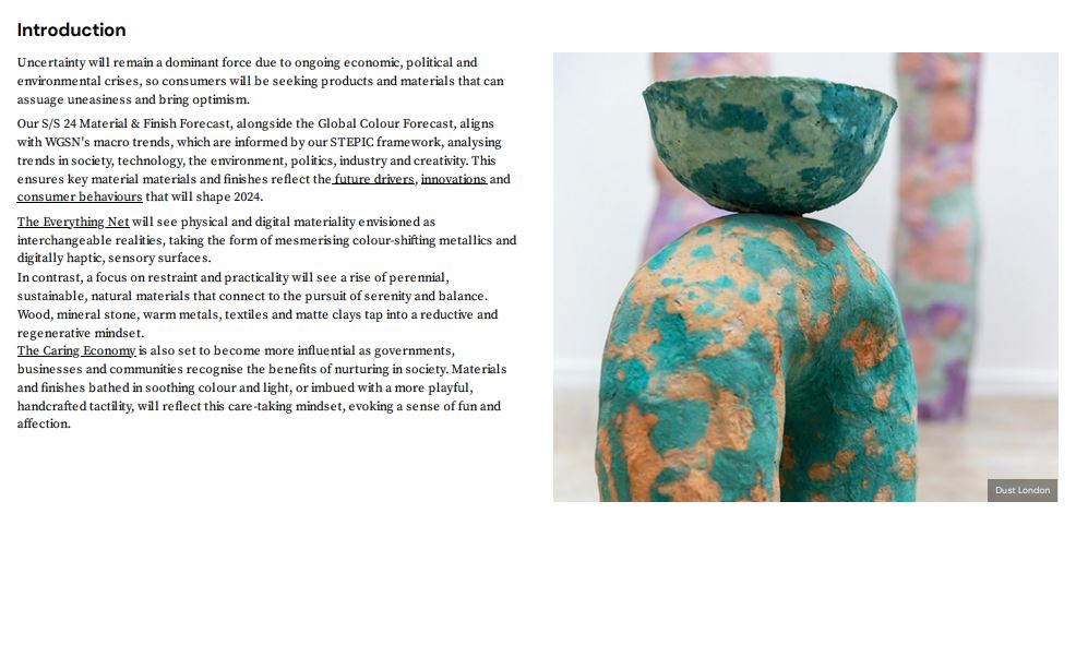 the most about the article?3. How it applies to styling?Reference: WGSN Article