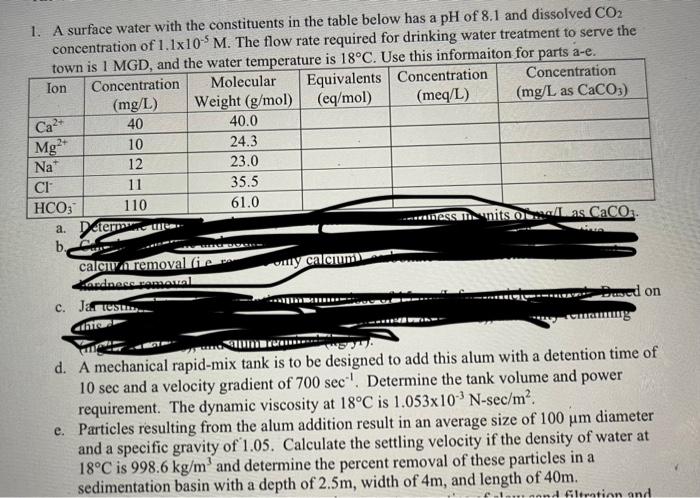  D and E only please will upvote 1. A surface water