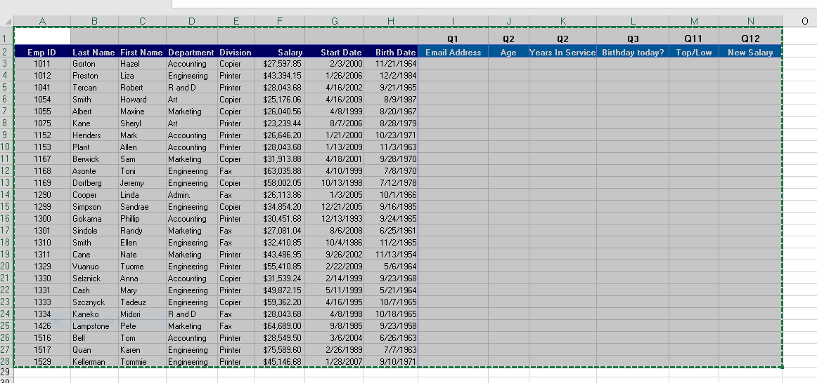  Can you help me pleaseRecord a macro, QUESTION16, which will ask