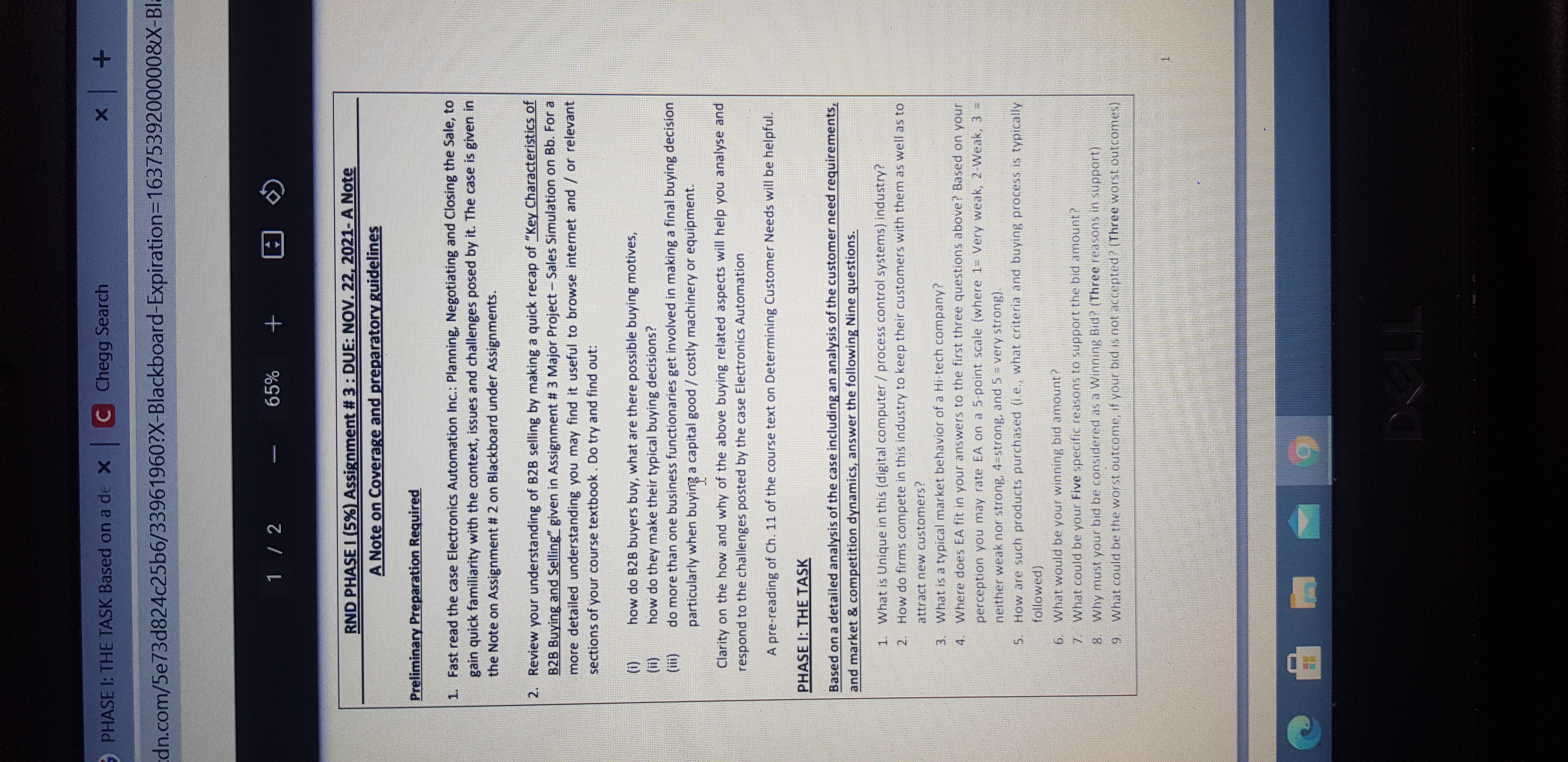  PHASE 1: THE TASK Based on a de X C Chegg