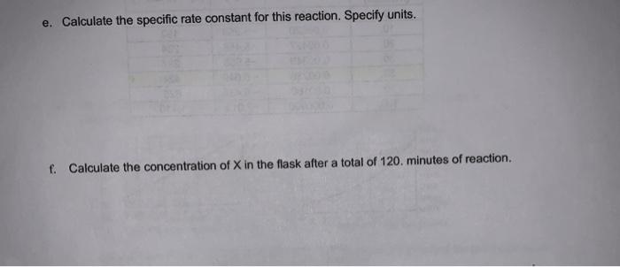  please help with question e and f e. Calculate the specific
