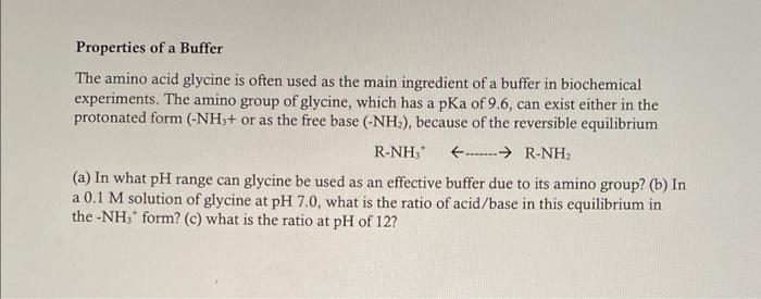 This is based on BioChem covering buffers. please help. Properties of a