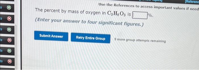  Use the References to access important values if nee The percent