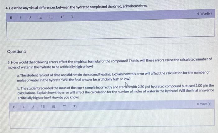 of anhydrous (dry) KAI(SO4/2 that were present in the sample. Show all
