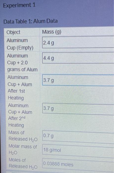 work including units. Question 2 2. Calculate the ratio of moles of