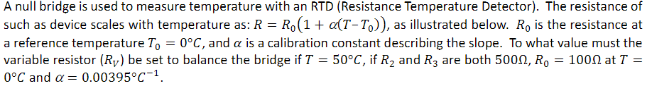 How to solve this question? A null bridge is used to measure
