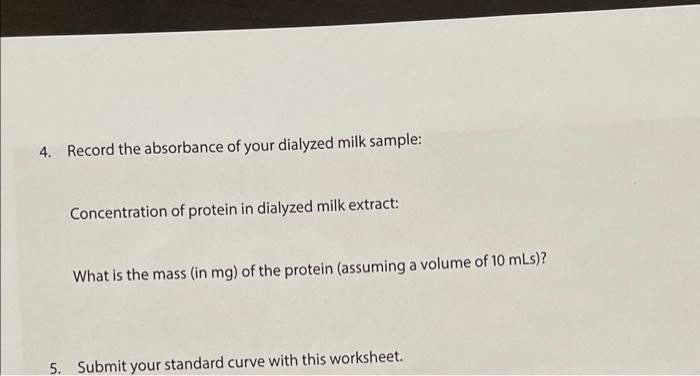 of Protein Sample 3 mls of 2000 mg/ml BSA) 1 3 mls