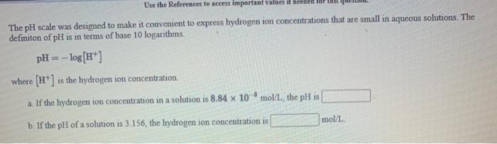  Use the References to access important values il needed for The