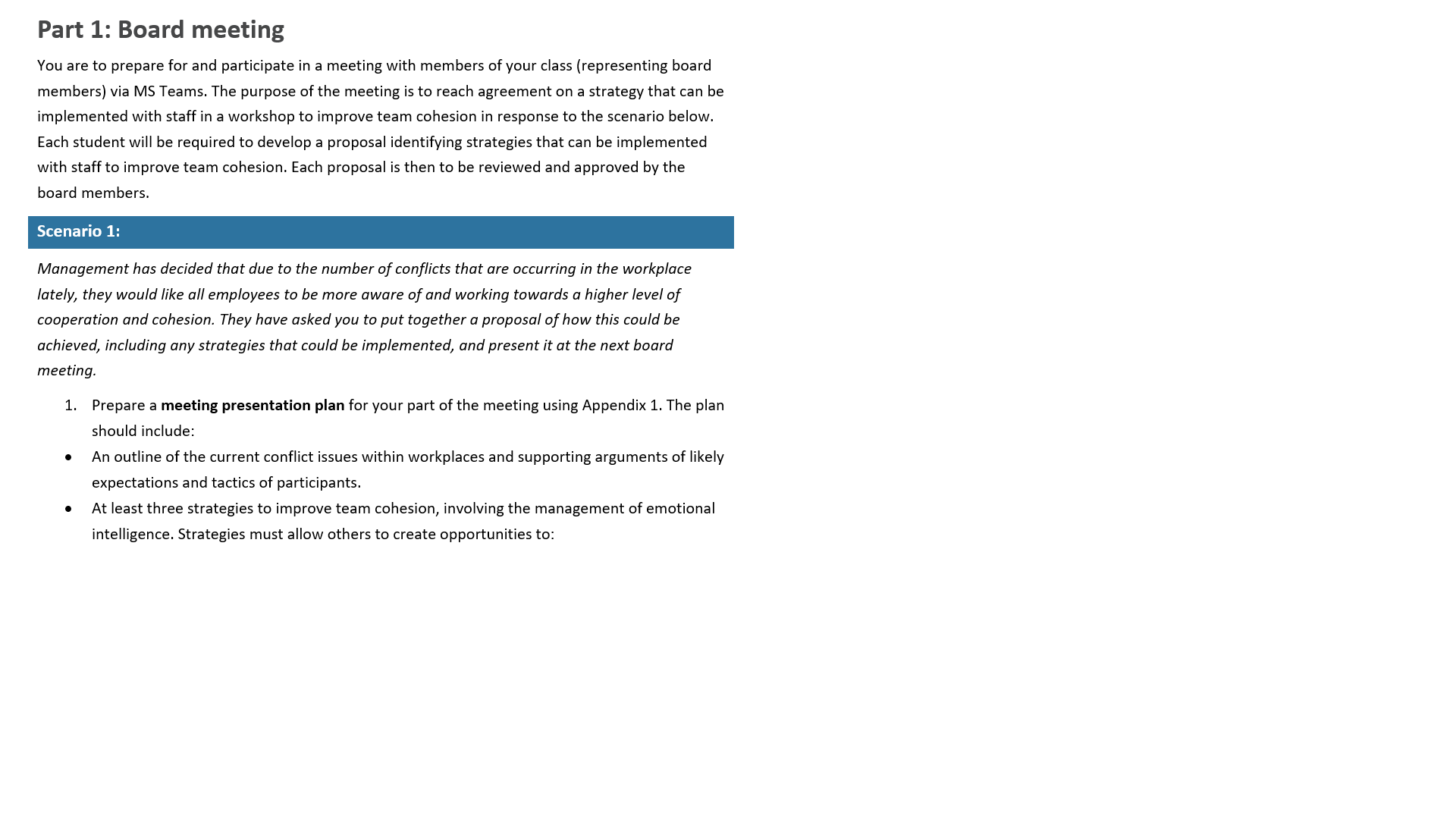 This is question from BSBLDR511 Develop and use emotional intelligence and BSBLDR513