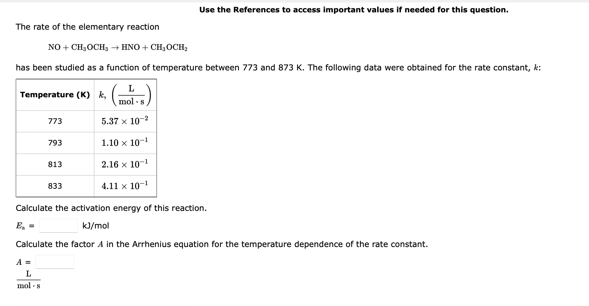 Use the References to access important values if needed for this