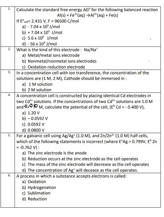need all questions multiple choice question 1. 2. 3. 4. Calculate the