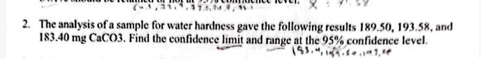 solve question 2 plz 2. The analysis of a sample for water