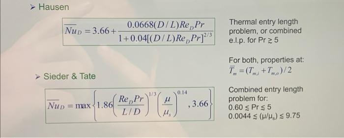  when using the Sieder and Tate correlation how do I find