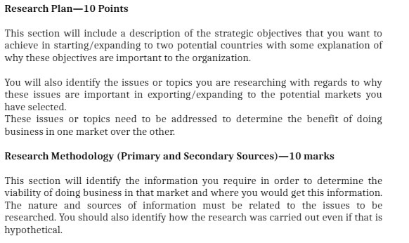 Research Plan-10 Points This section will include a description of the