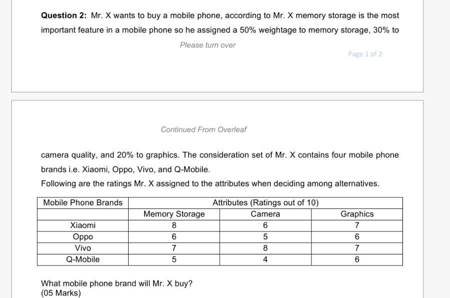 do it as soon as possible Question 2: Mr. X wants to