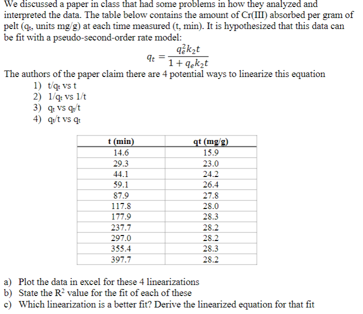  We discussed a paper in class that had some problems in