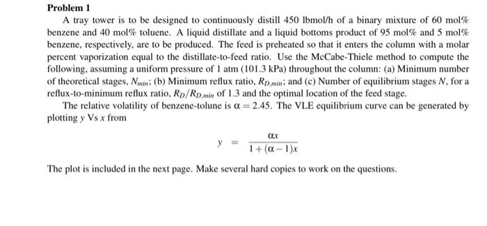  Problem 1 A tray tower is to be designed to continuously